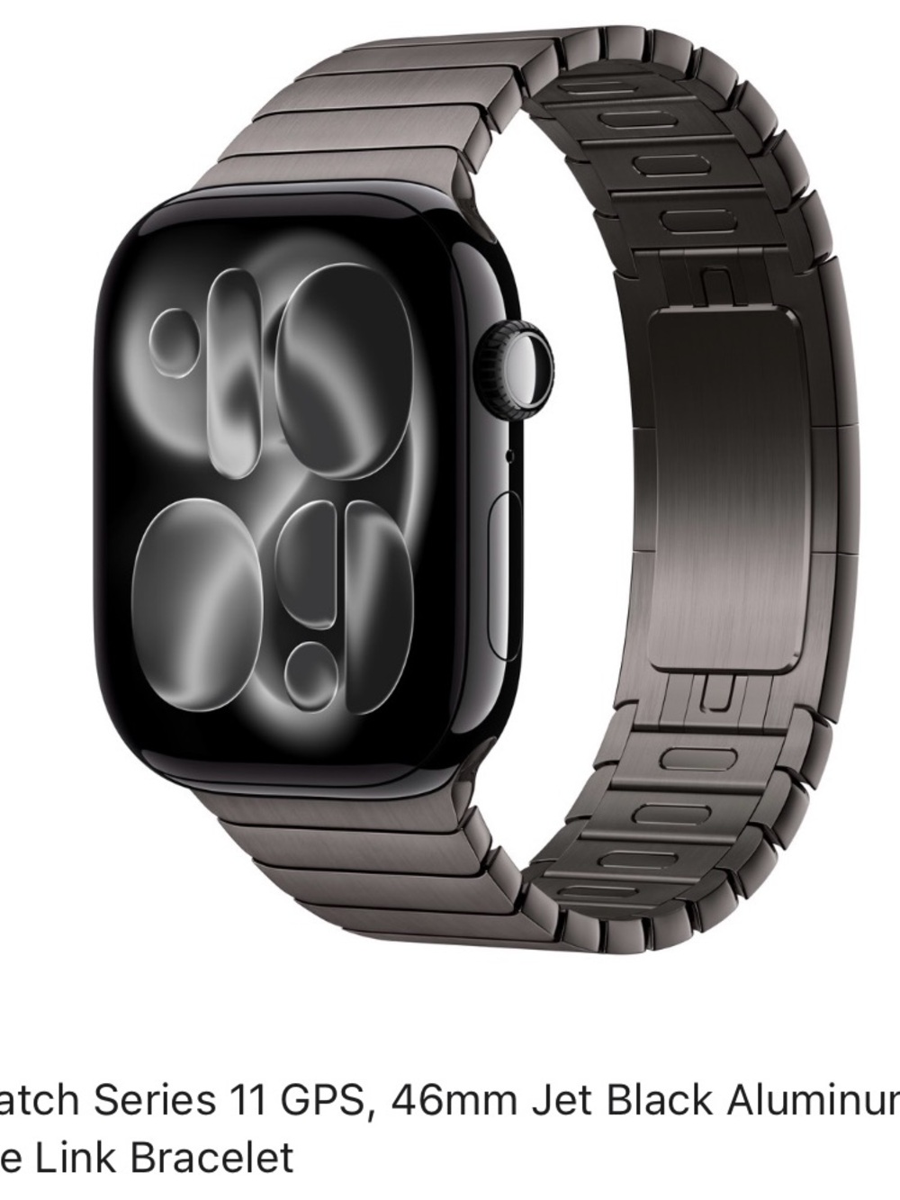 Apple Watch 11 GPS 46mm Jet Black aluminum, Link Bracelet, REALTREE Camo band